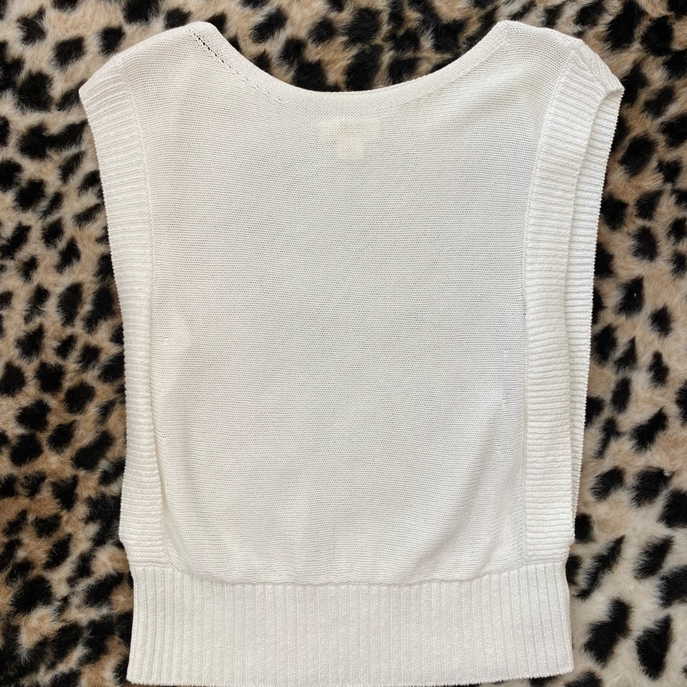 White Sleeveless Knit Top